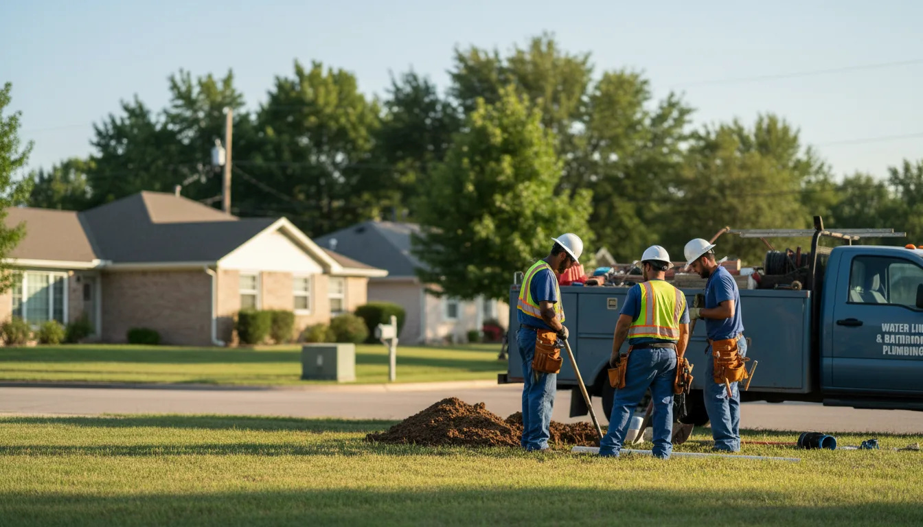 Residential water line and bathroom plumbing service in Marietta, OH